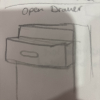 Open drawer sketch