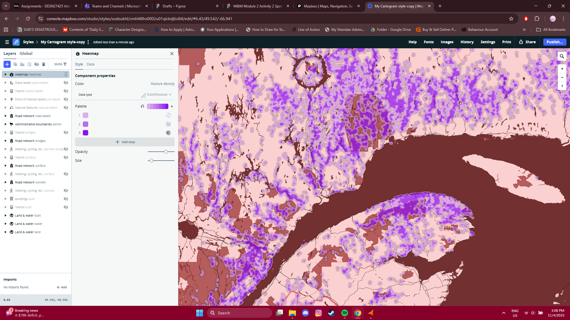 Bivariate spacial map experimentation